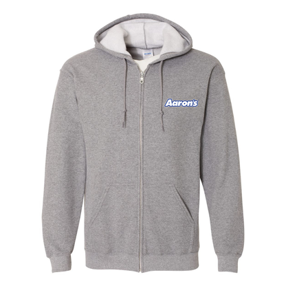 Men's Aaron_s Logo Gildan  Heavy Blend Full Zip Hooded Sweatshirt