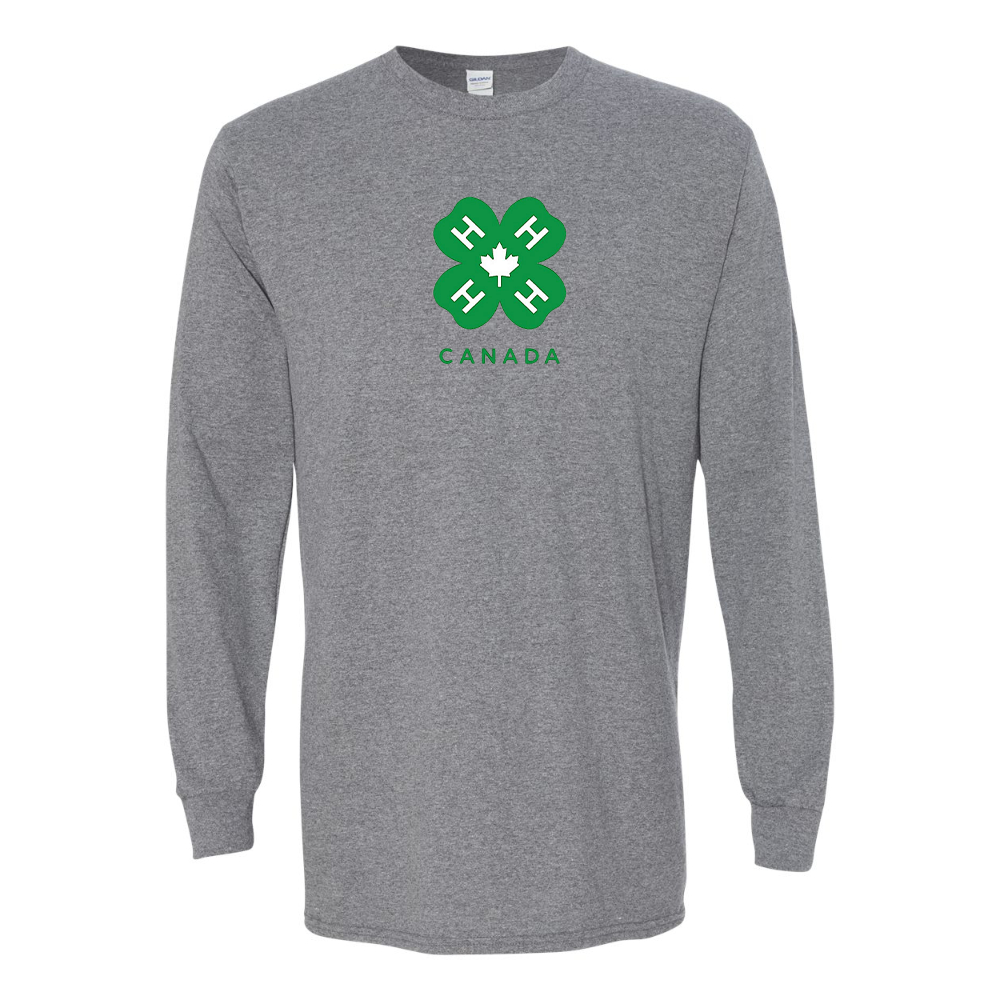 Men's 4H Canada Logo Gildan Heavy Cotton Long Sleeve T-Shirt