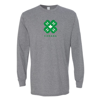 Men's 4H Canada Logo Gildan Heavy Cotton Long Sleeve T-Shirt