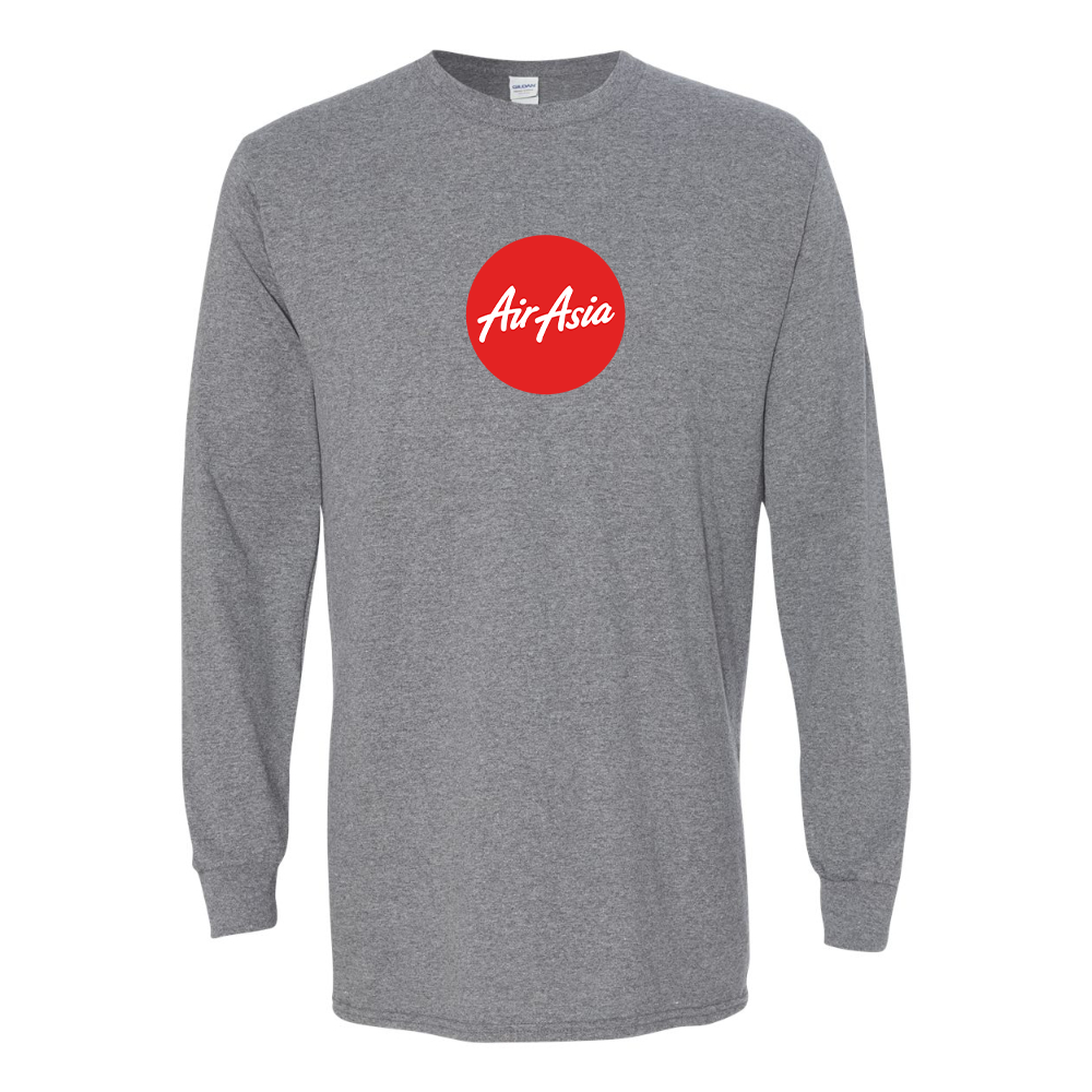 Men's Air Asia Logo Gildan Heavy Cotton Long Sleeve T-Shirt
