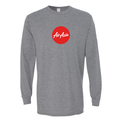 Men's Air Asia Logo Gildan Heavy Cotton Long Sleeve T-Shirt