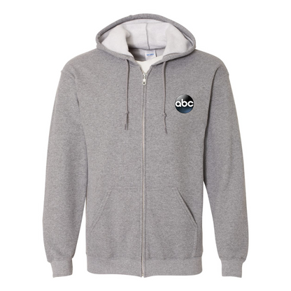 Men's Abc Logo Gildan  Heavy Blend Full Zip Hooded Sweatshirt