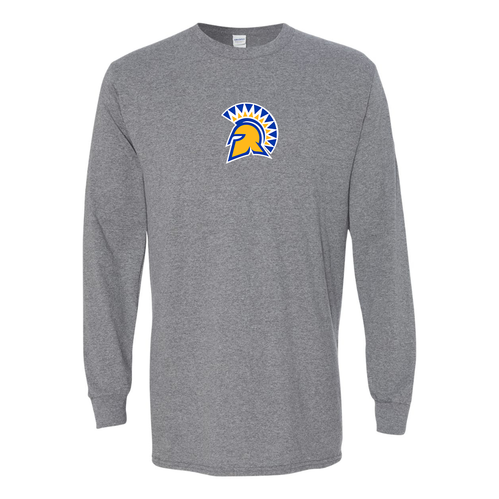 Men's San Jose State Spartans Logo Gildan Heavy Cotton Long Sleeve T-Shirt