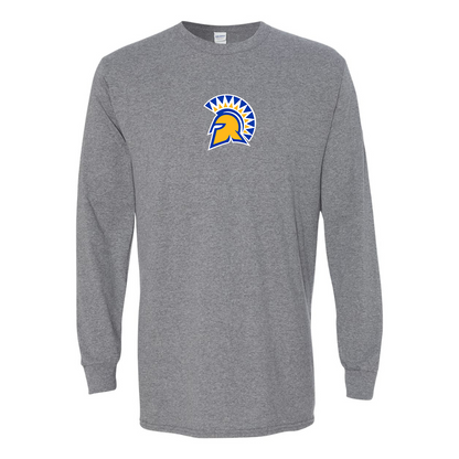 Men's San Jose State Spartans Logo Gildan Heavy Cotton Long Sleeve T-Shirt