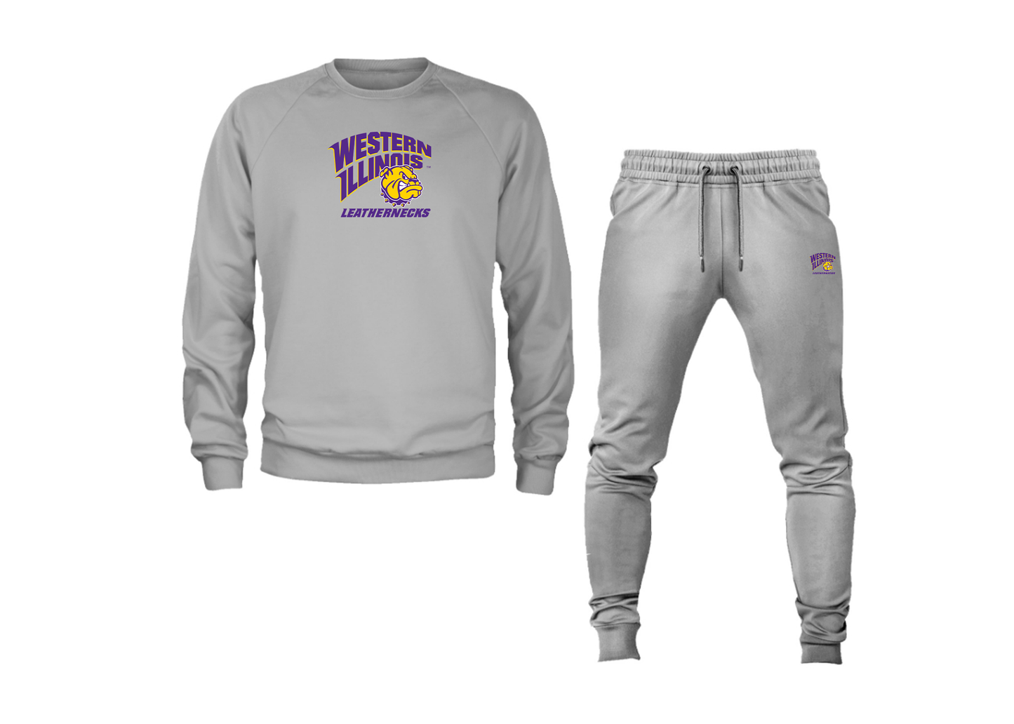 Men's Western Illinois Leathernecks Crewneck Sweatshirt Joggers Suit