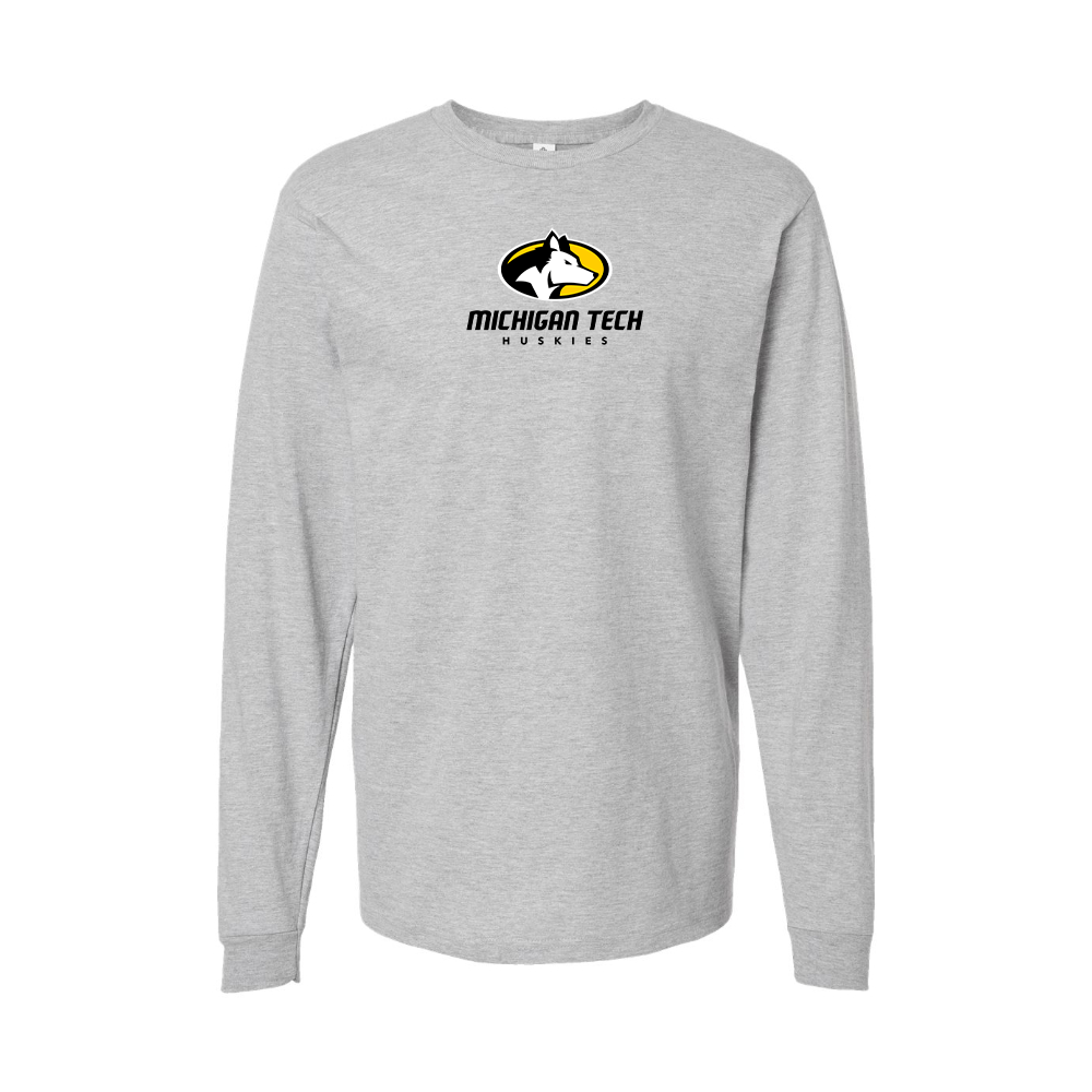 Youth Michigan Tech Huskies Logo Cotton Long Sleeve T-Shirt