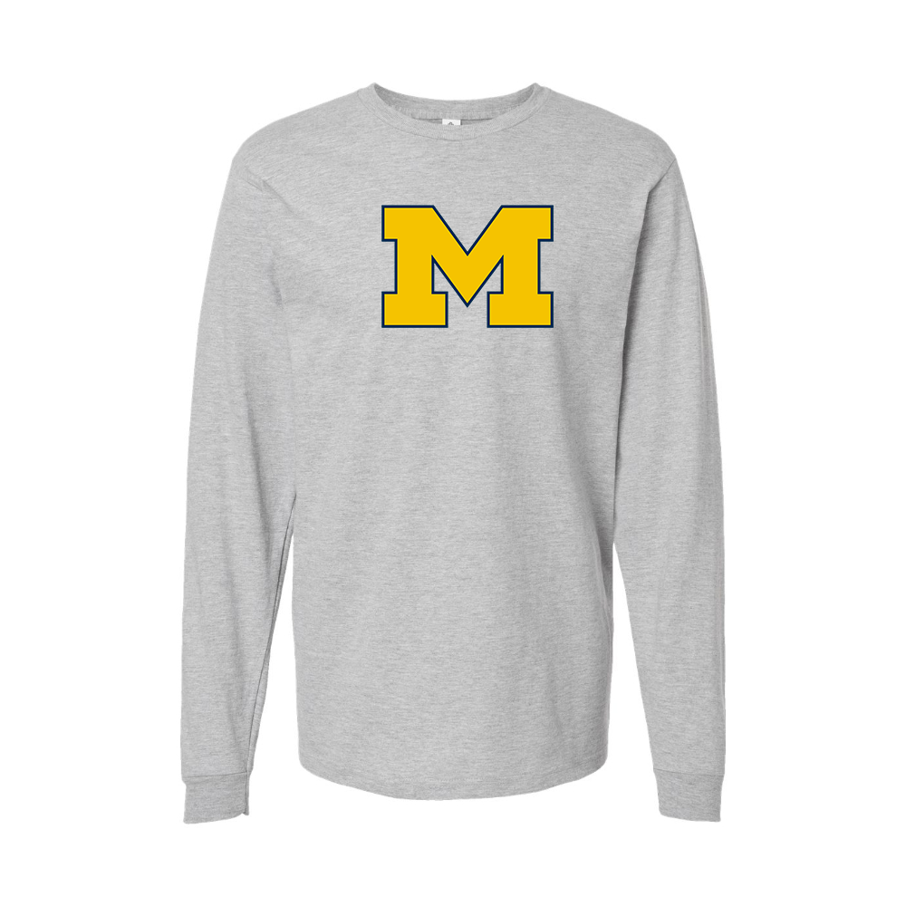 Youth Michigan Wolverines Logo Cotton Long Sleeve T-Shirt