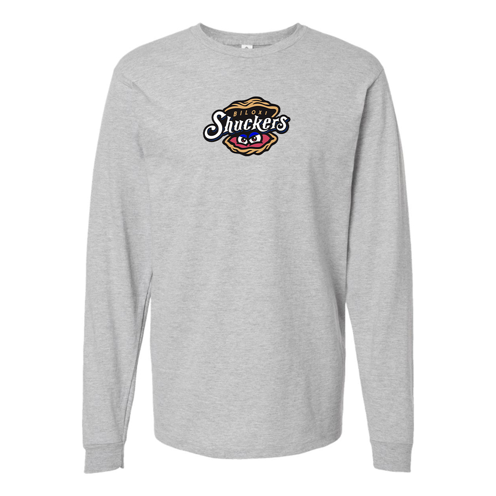 Youth Biloxi Shuckers Logo Cotton Long Sleeve T-Shirt