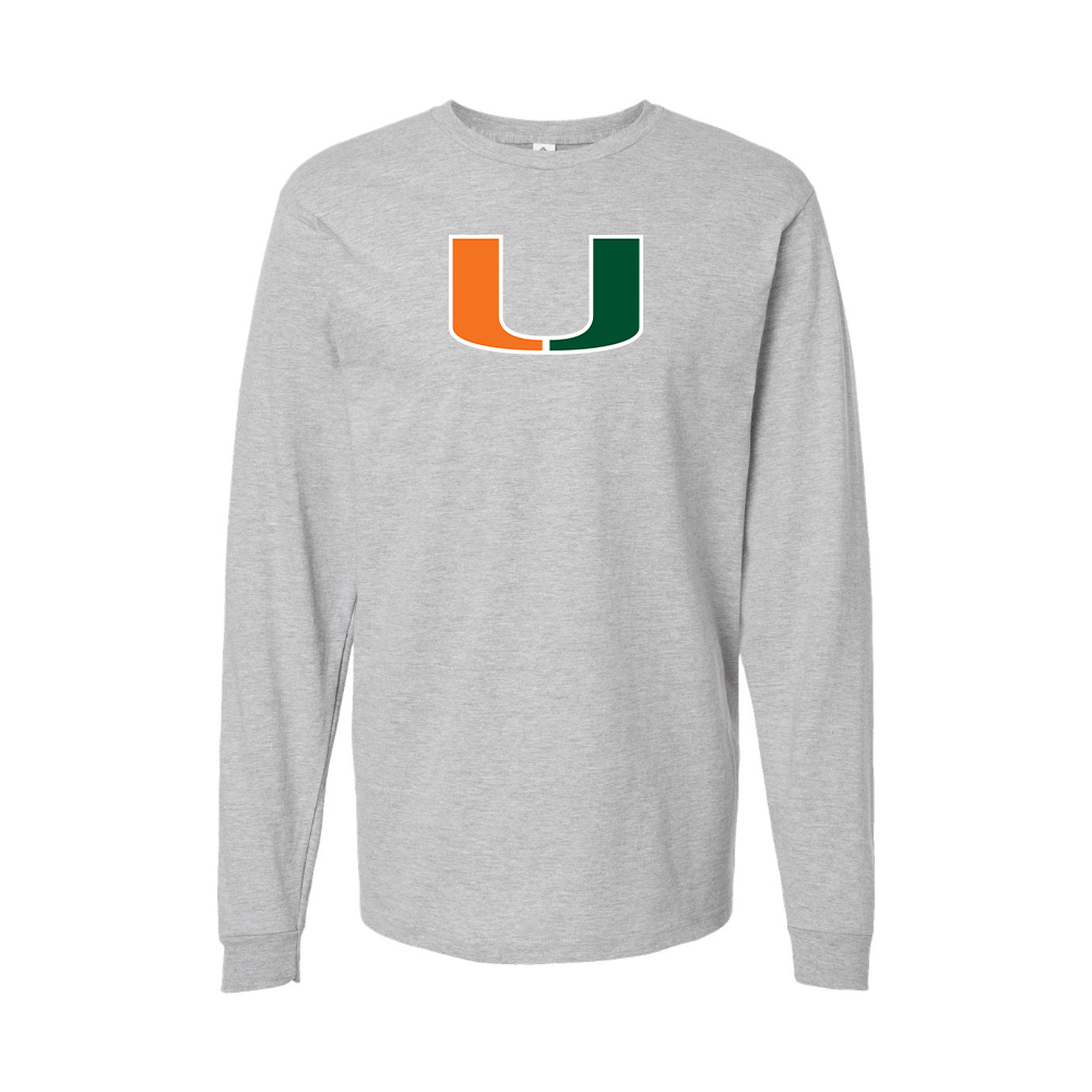 Youth Miami Hurricanes Logo Cotton Long Sleeve T-Shirt