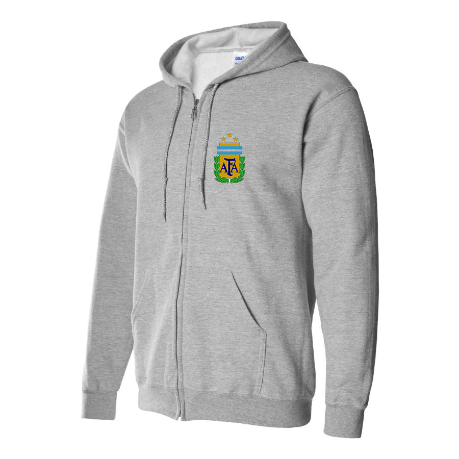 Men's Argentina National Soccer Team Zipper Hoodie