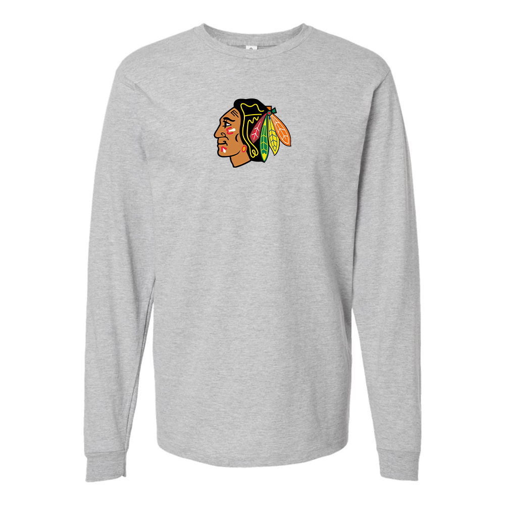 Youth Blackhawks Logo Cotton Long Sleeve T-Shirt