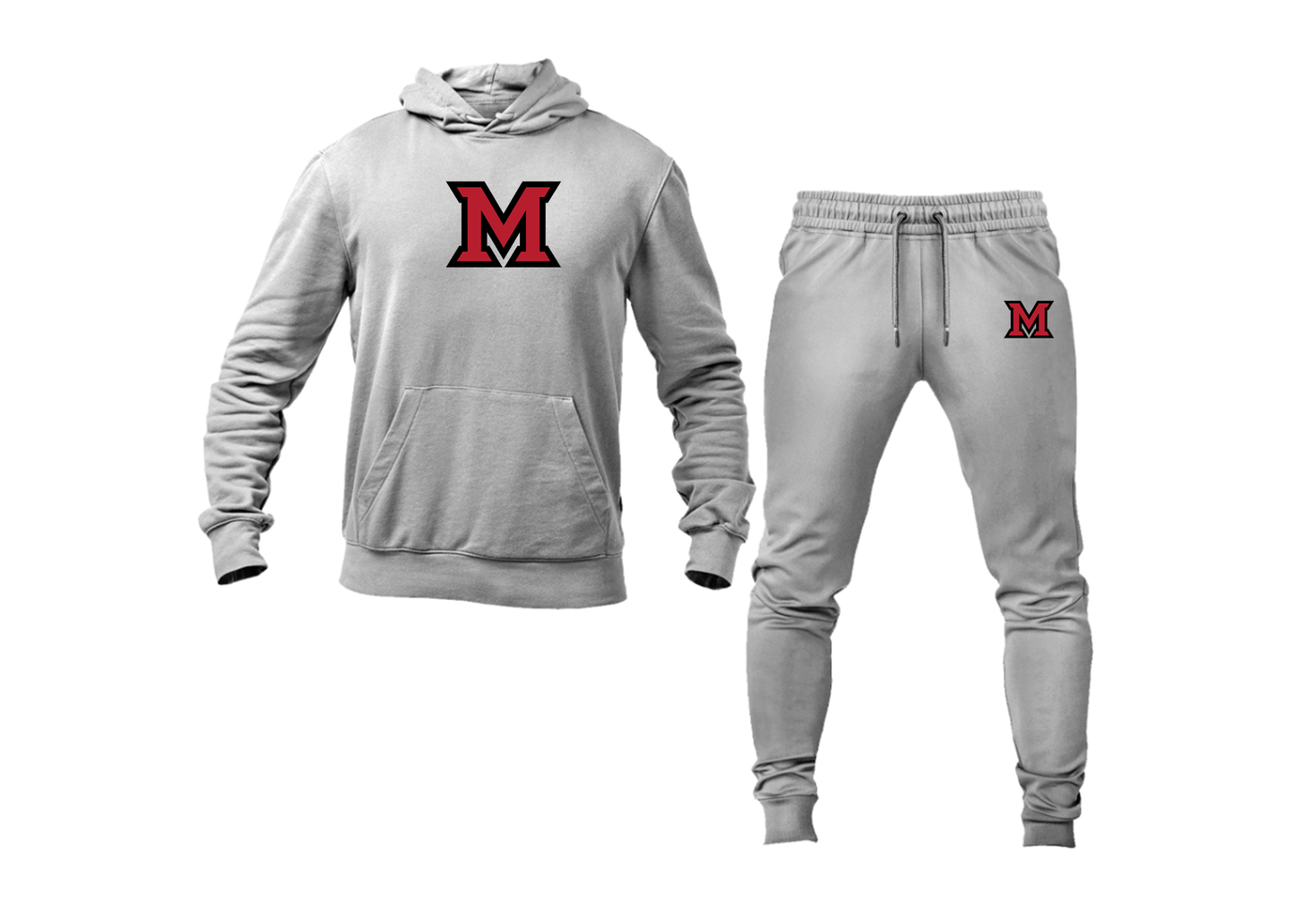 Men's Miami Ohio RedHawks Logo Hoodie Joggers Set