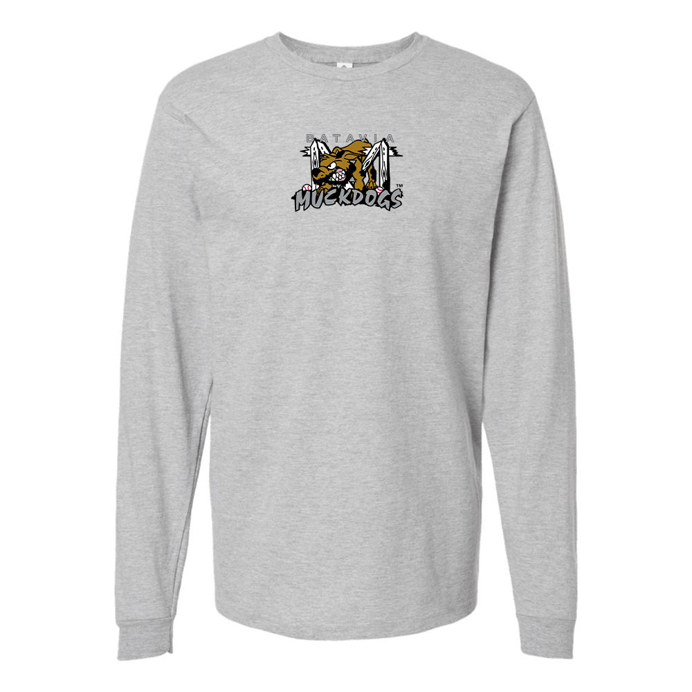 Youth Batavia  Muckdogs Logo Cotton Long Sleeve T-Shirt