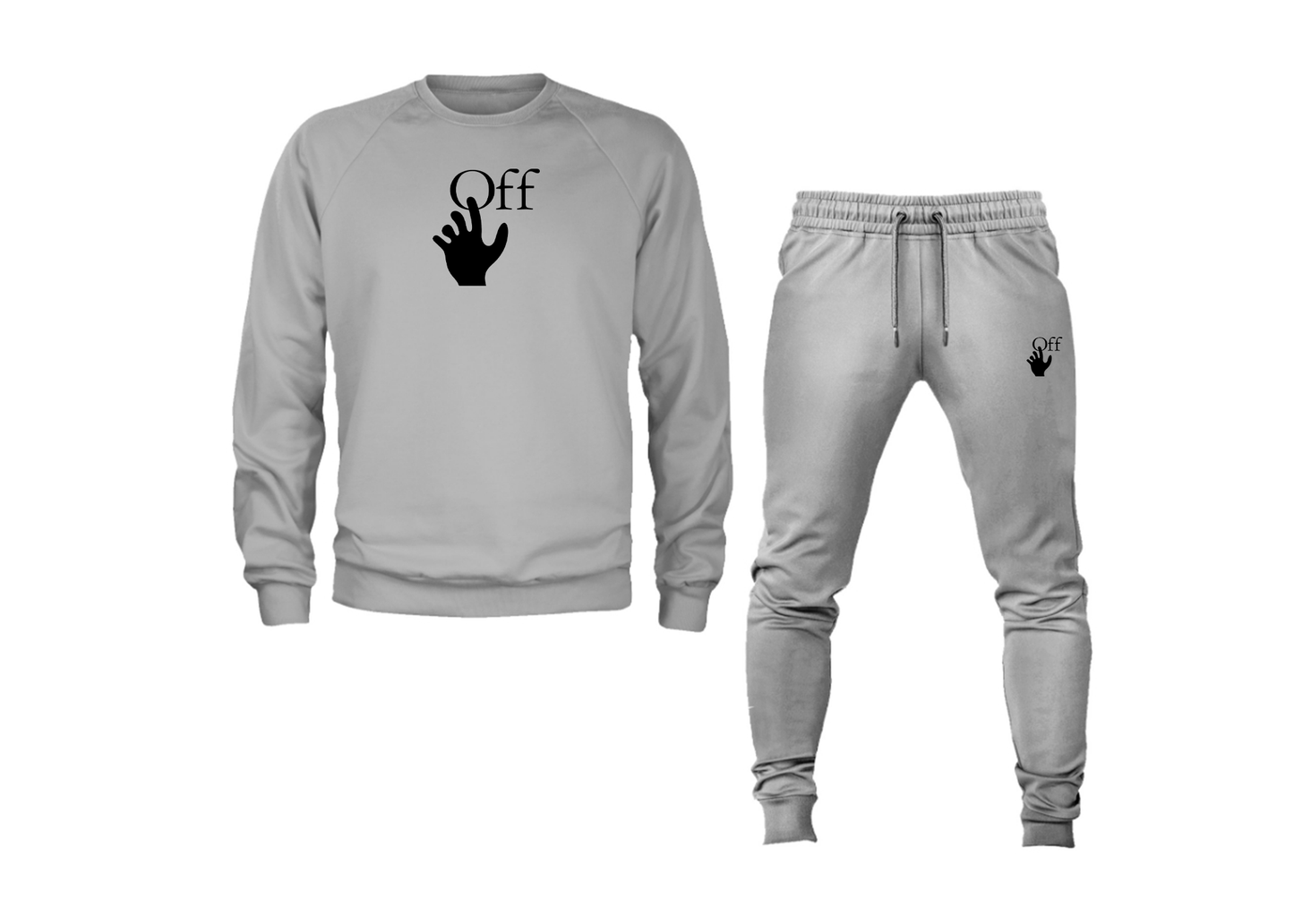 Men's Off-White Hand Crewneck Sweatshirt Joggers Suit