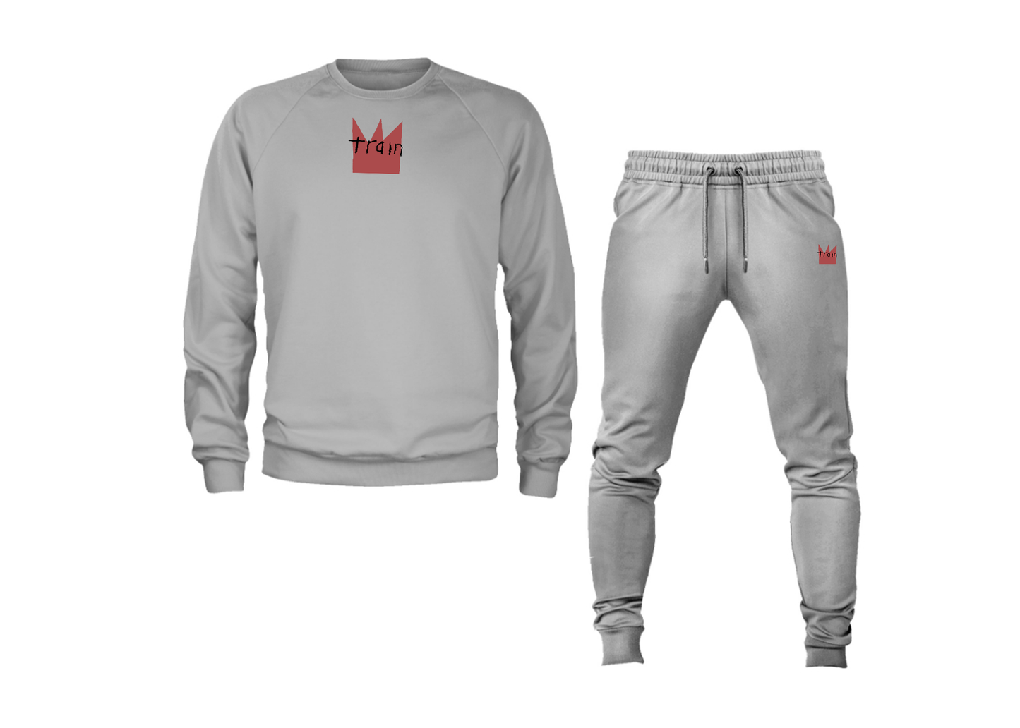 Men's Train Crewneck Sweatshirt Joggers Suit