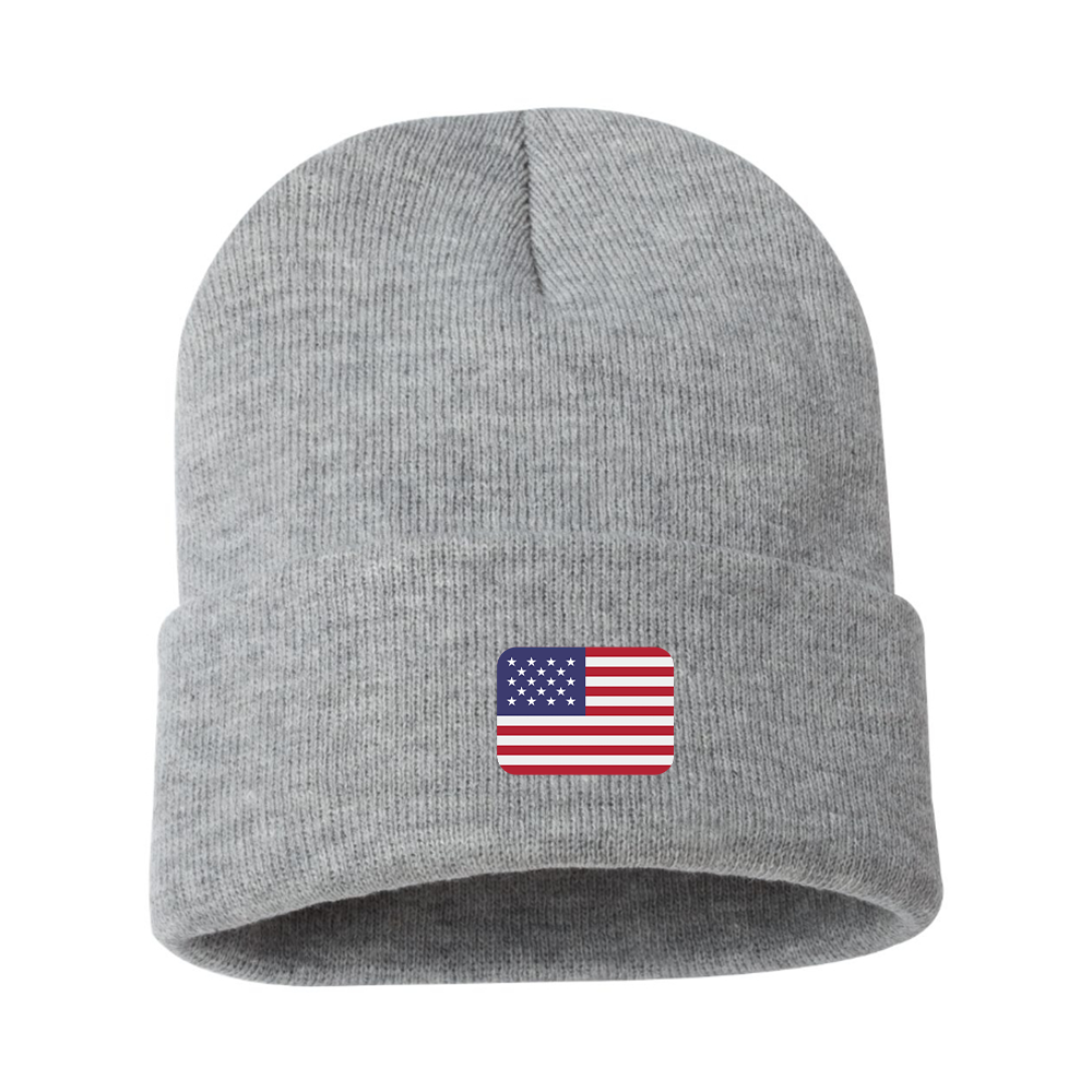 American-Flag-Emoji Beanie Hat
