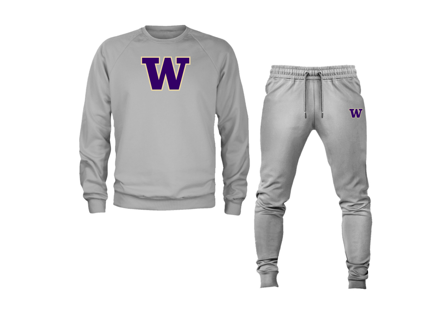 Men's Washington Huskies Crewneck Sweatshirt Joggers Suit