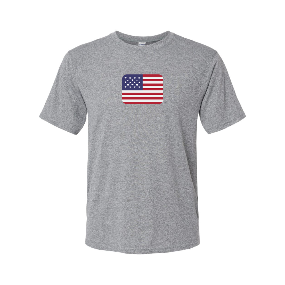Men's American-Flag-Emoji Polyester T-Shirt