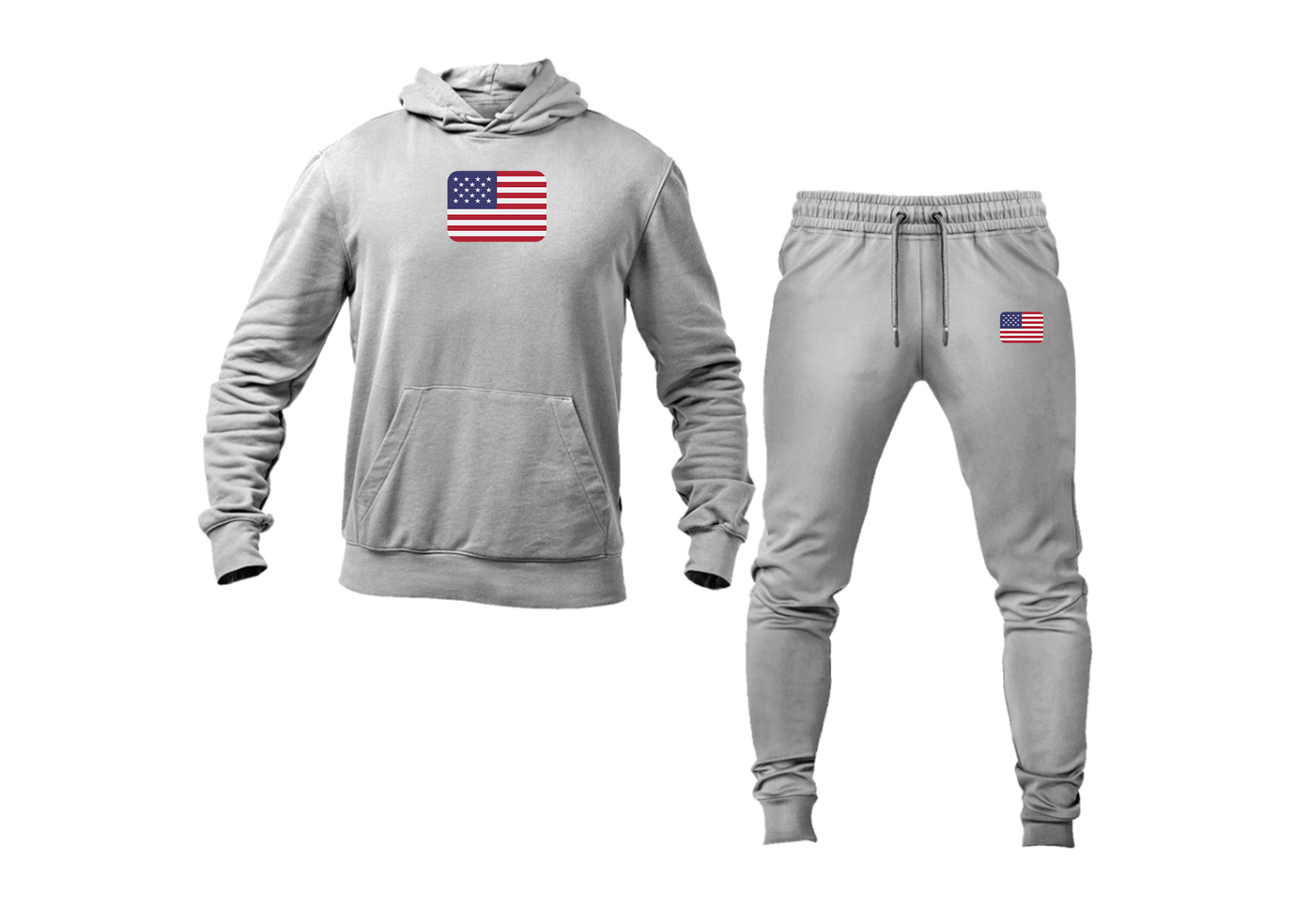 Men's American-Flag-Emoji Hoodie Joggers Set