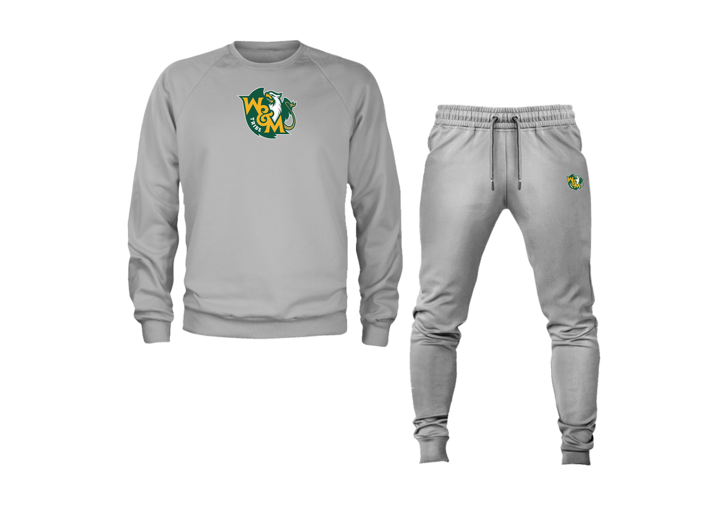 Men's William and Mary Tribe Crewneck Sweatshirt Joggers Suit