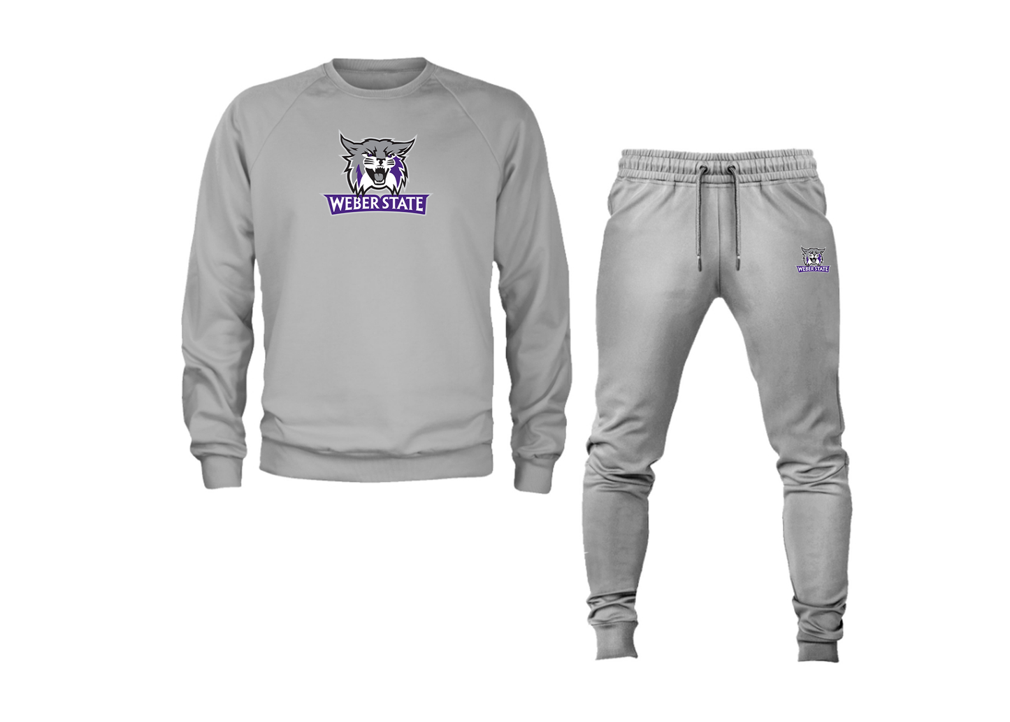 Men's Weber State Wildcats Crewneck Sweatshirt Joggers Suit