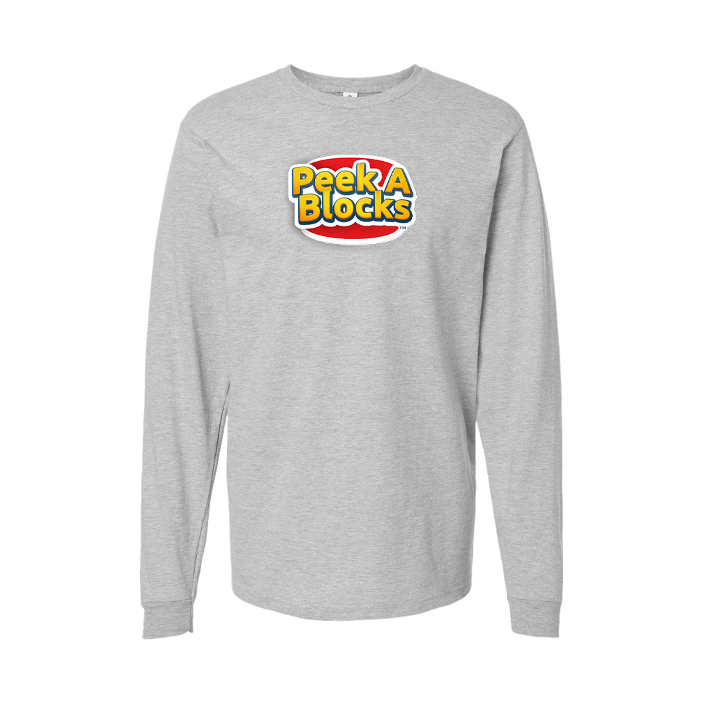 Youth Peek A Blocks Logo Cotton Long Sleeve T-Shirt