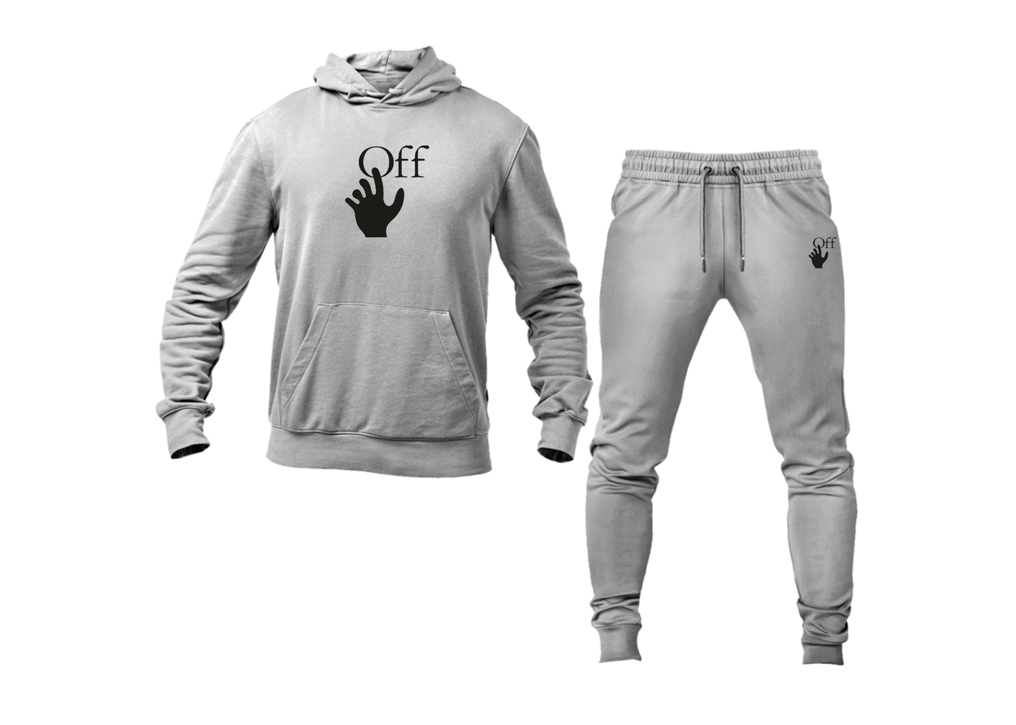 Men's Off-White Hand Hoodie Joggers Set