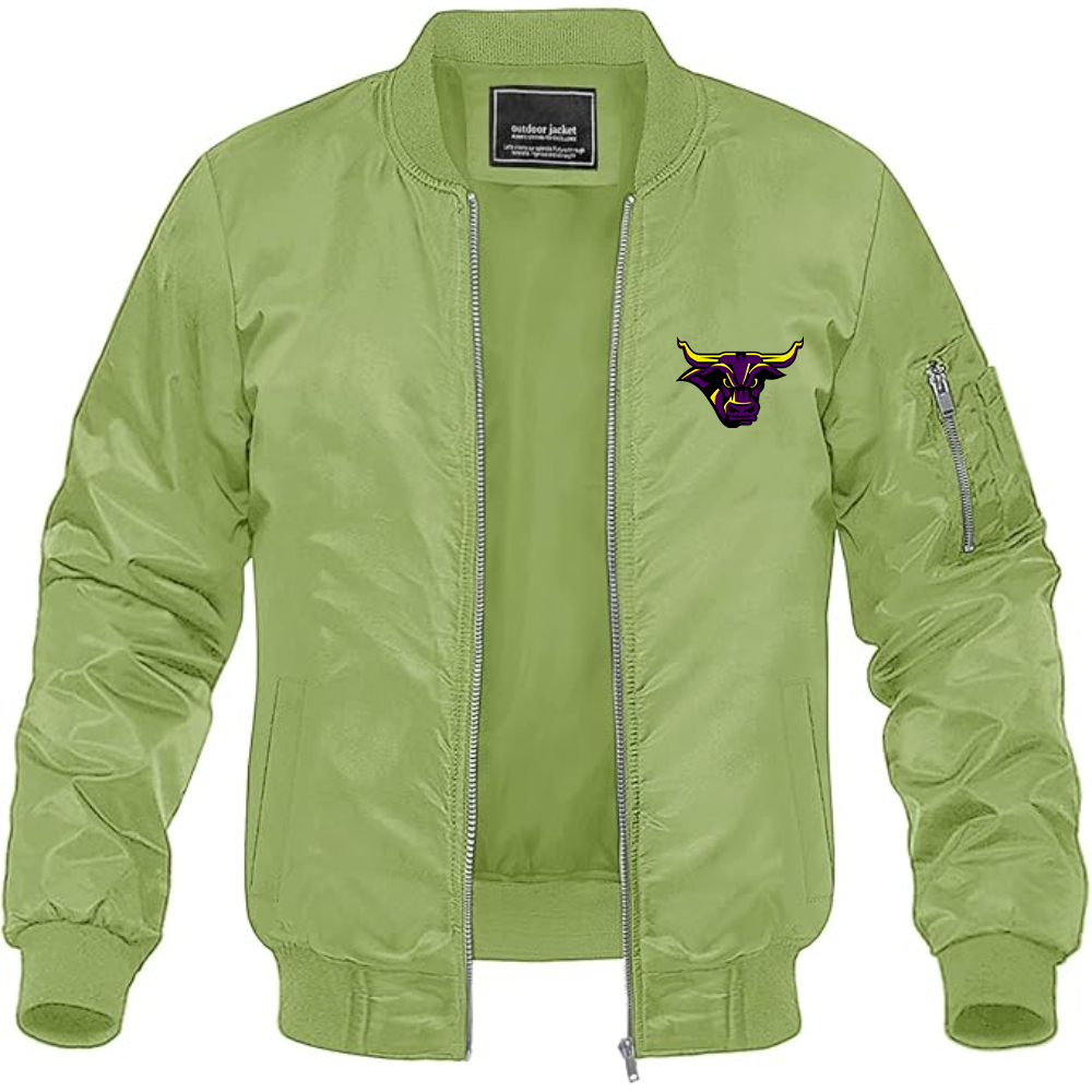 Men's Minnesota State Mavericks Logo Lightweight Bomber Jacket Windbreaker Softshell Varsity Jacket Coat