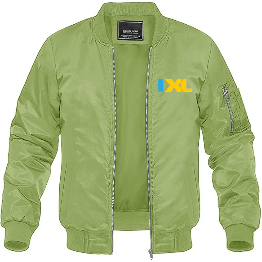 Men's IXL Logo Lightweight Bomber Jacket Windbreaker Softshell Varsity Jacket Coat