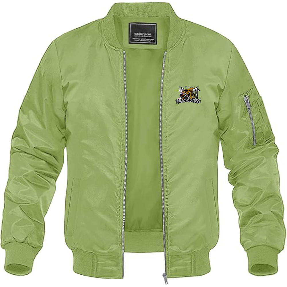 Men's Batavia  Muckdogs Logo Lightweight Bomber Jacket Windbreaker Softshell Varsity Jacket Coat