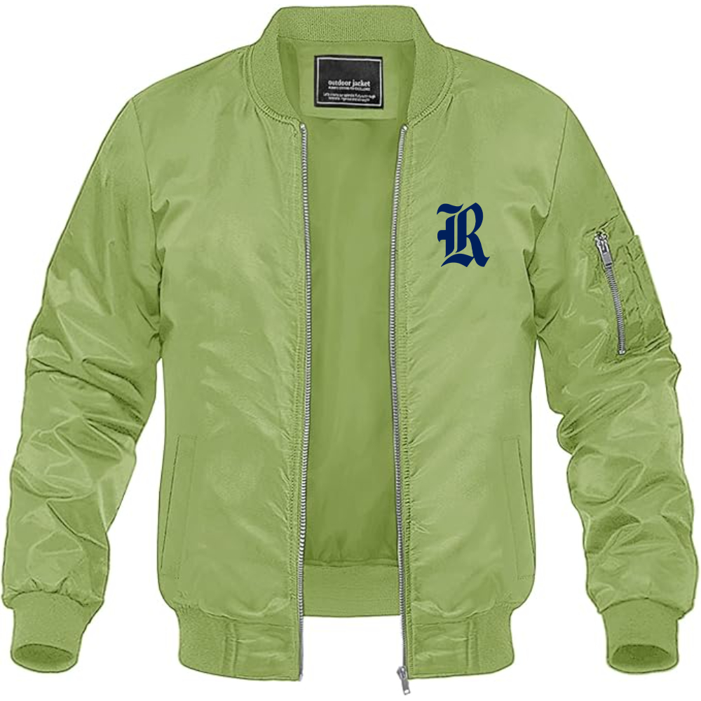Men's Rice Owls Logo Lightweight Bomber Jacket Windbreaker Softshell Varsity Jacket Coat