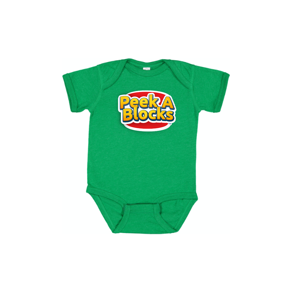 Peek A Blocks Logo Baby Romper Onesie