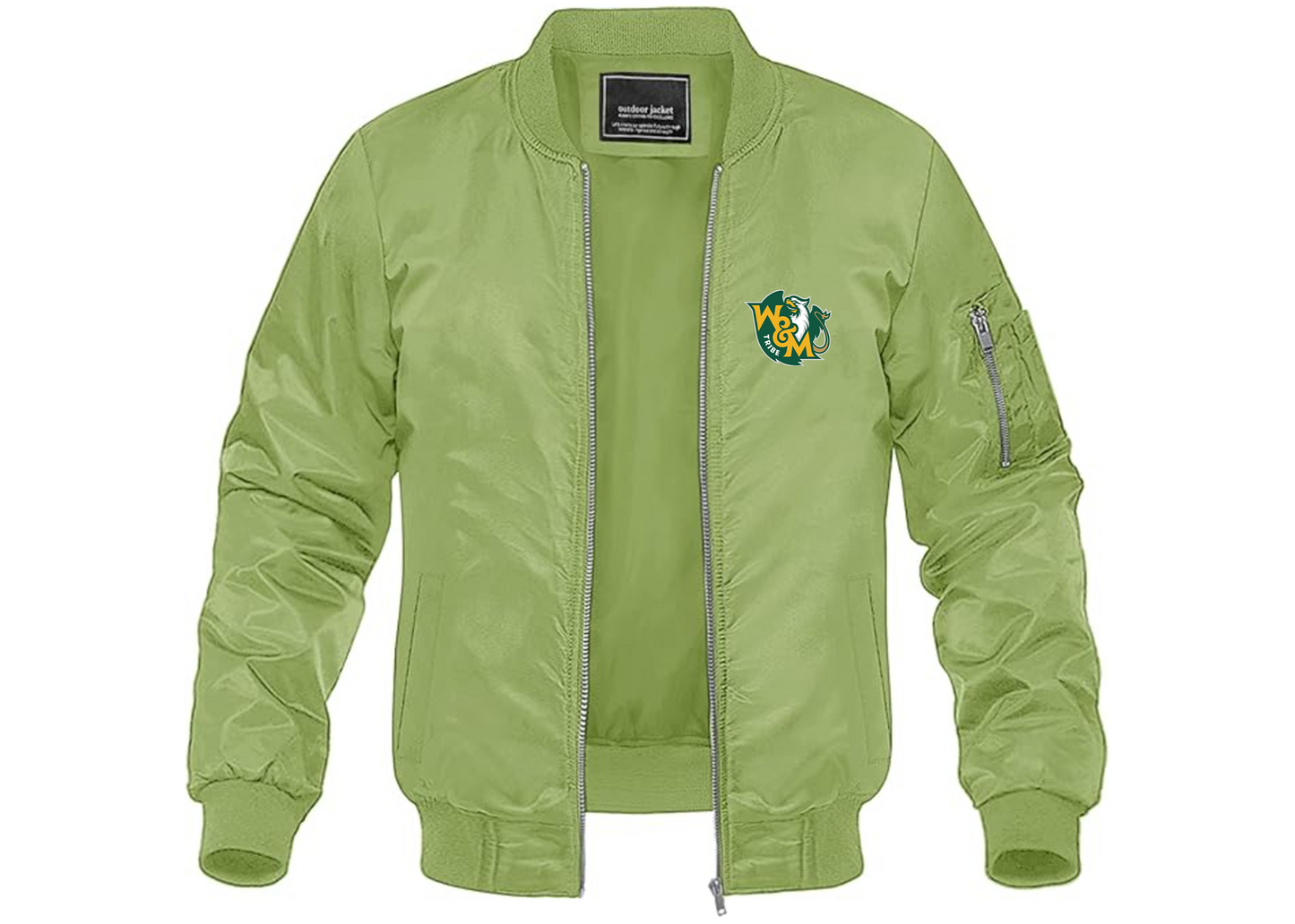Men's William and Mary Tribe Lightweight Bomber Jacket Windbreaker Softshell Varsity Jacket Coat