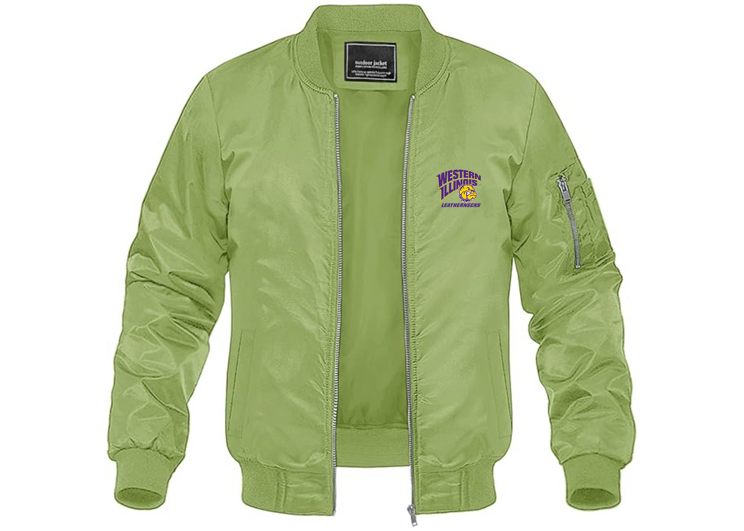 Men's Western Illinois Leathernecks Lightweight Bomber Jacket Windbreaker Softshell Varsity Jacket Coat
