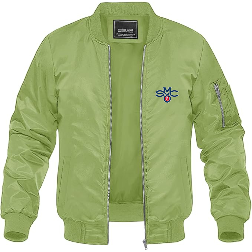 Men's Saint Marys Gaels Logo Lightweight Bomber Jacket Windbreaker Softshell Varsity Jacket Coat