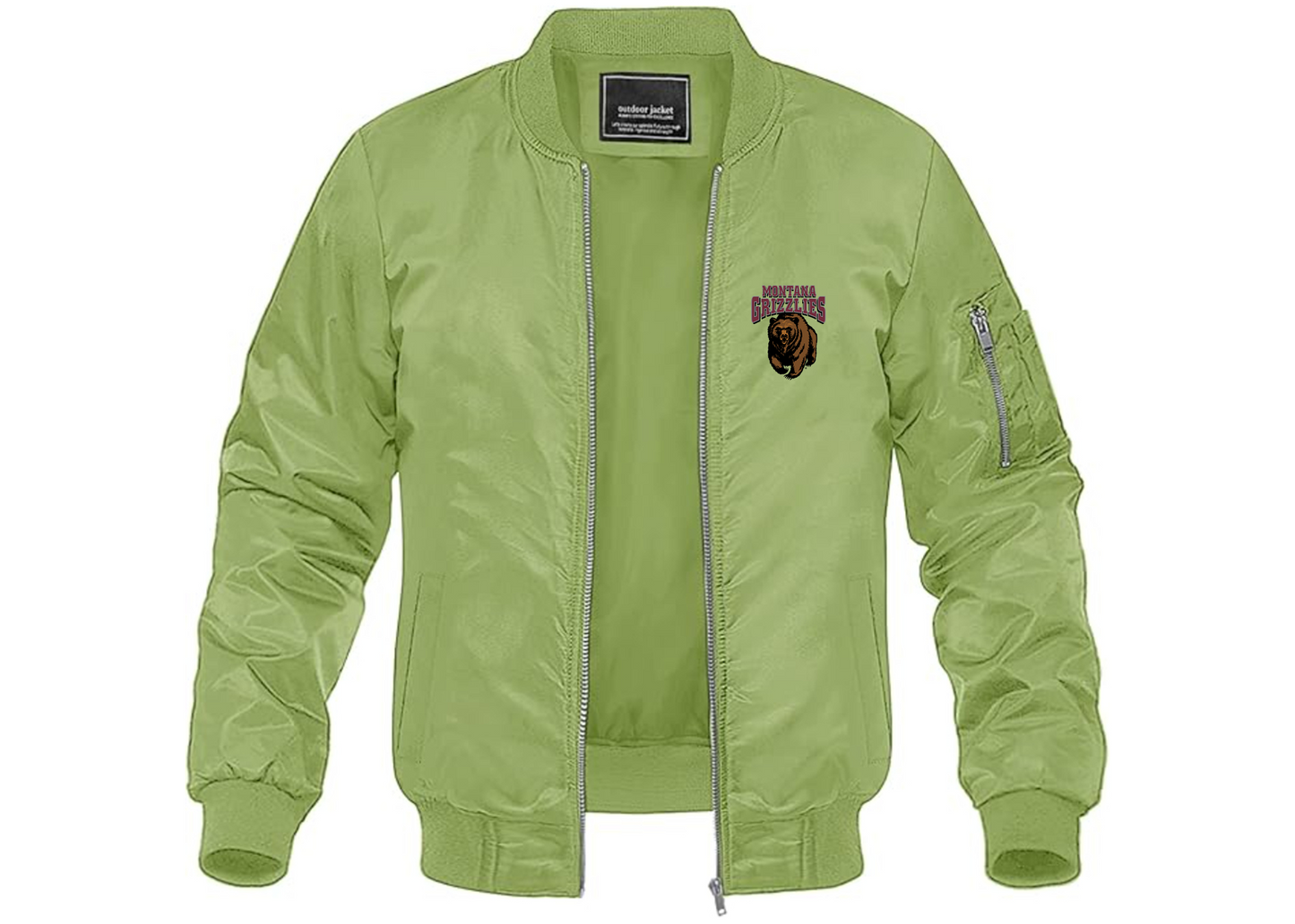 Men's Montana Grizzliesl Lightweight Bomber Jacket Windbreaker Softshell Varsity Jacket Coat