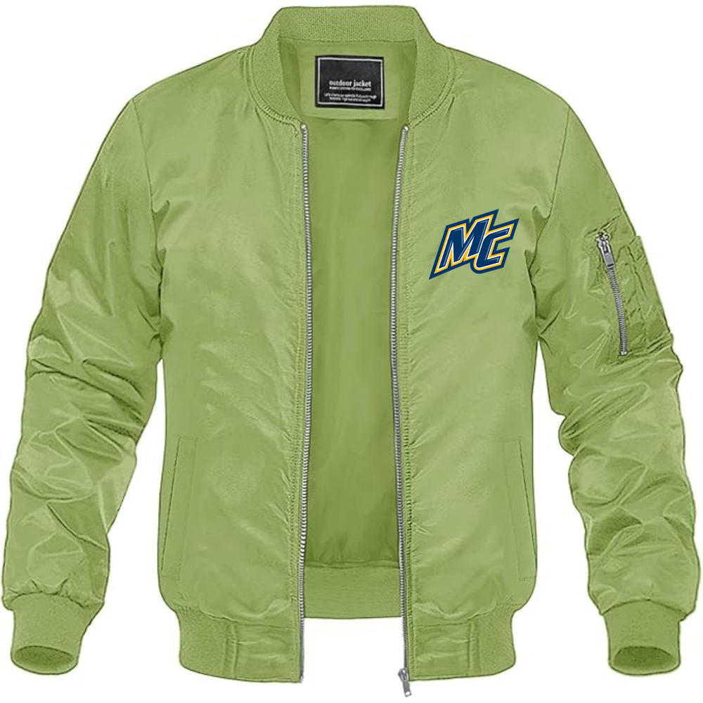 Men's Merrimack Warriors Logo Lightweight Bomber Jacket Windbreaker Softshell Varsity Jacket Coat