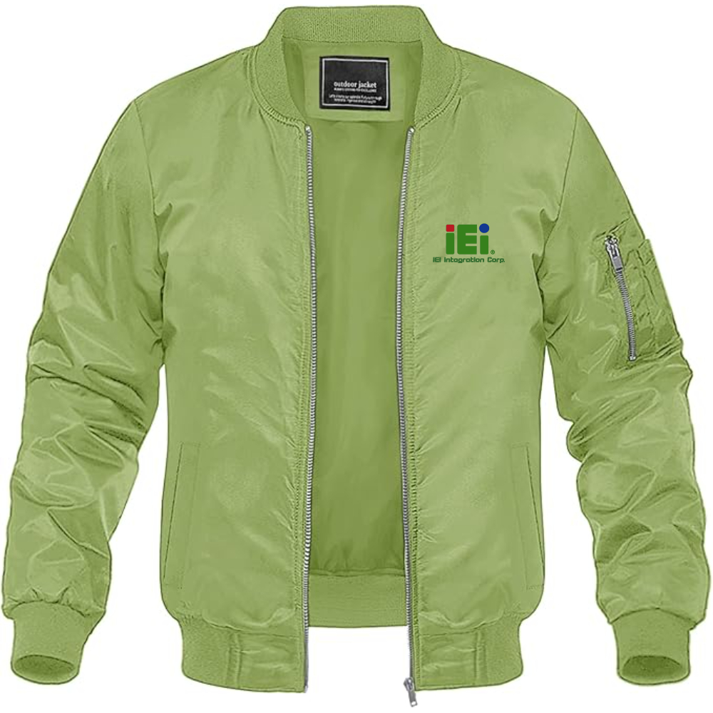 Men's IEI Logo Lightweight Bomber Jacket Windbreaker Softshell Varsity Jacket Coat