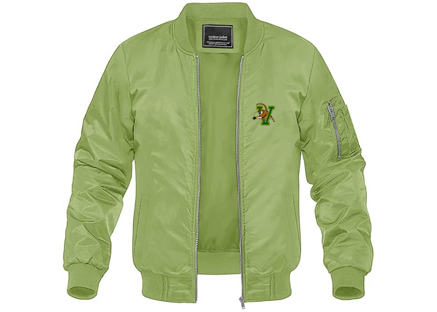Men's Vermont Catamounts Lightweight Bomber Jacket Windbreaker Softshell Varsity Jacket Coat