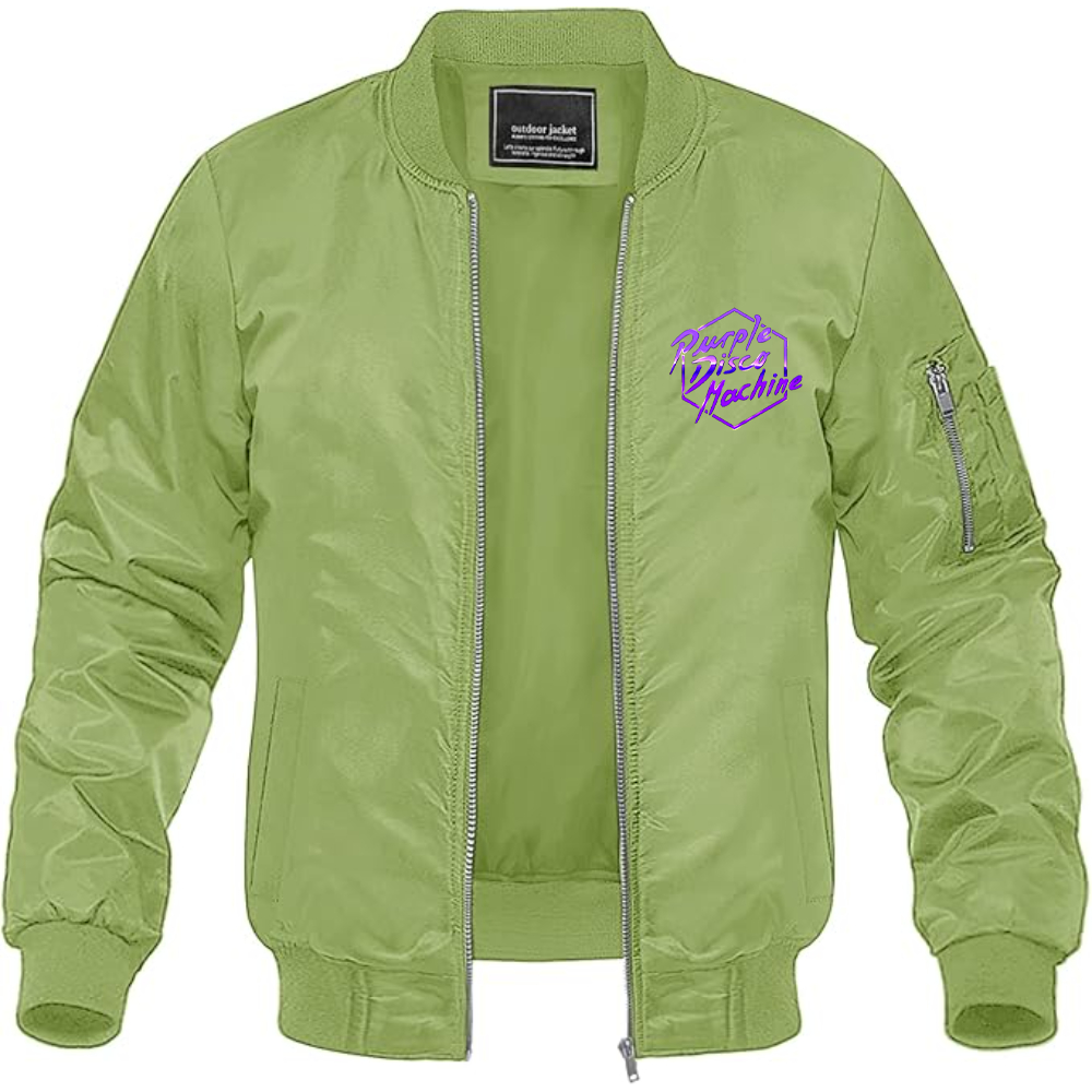 Men's Purple Disco Machine Lightweight Bomber Jacket Windbreaker Softshell Varsity Jacket Coat
