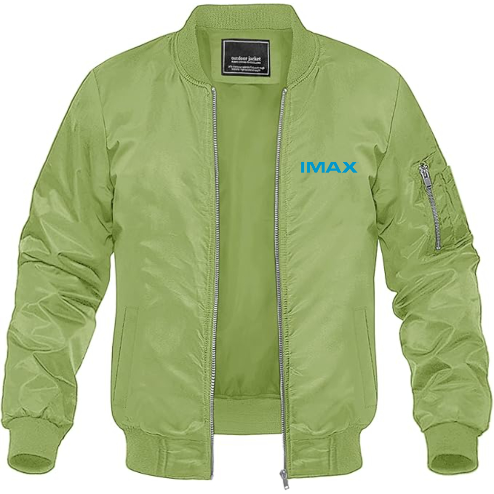 Men's IMAX Logo Lightweight Bomber Jacket Windbreaker Softshell Varsity Jacket Coat