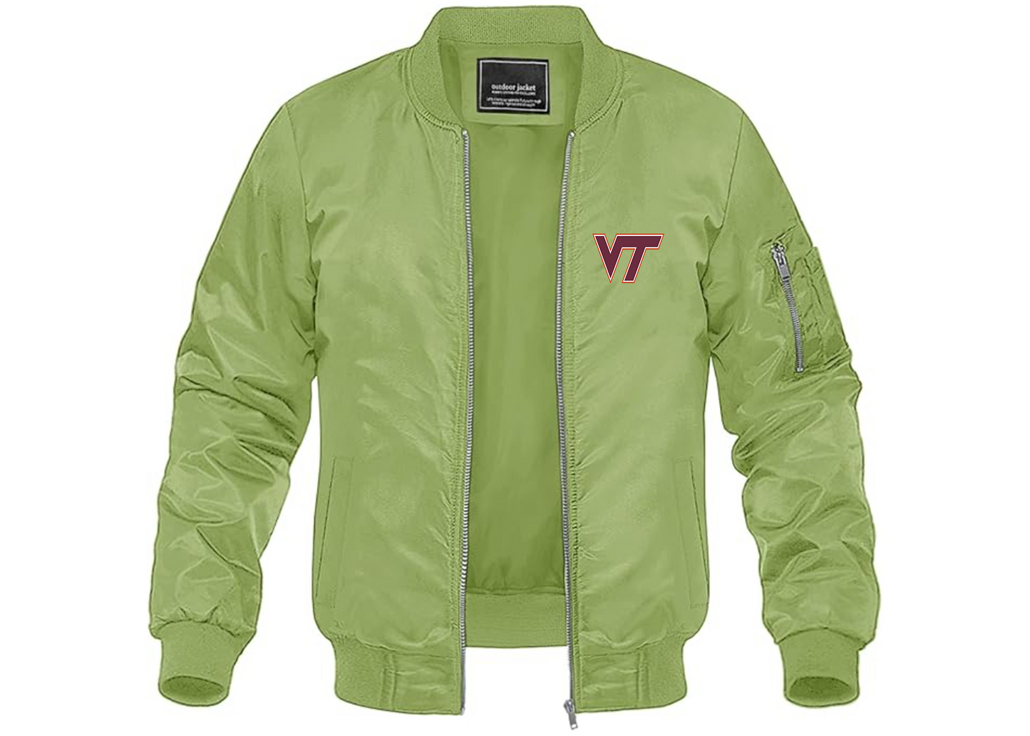 Men's Virginia Tech Hokies Lightweight Bomber Jacket Windbreaker Softshell Varsity Jacket Coat