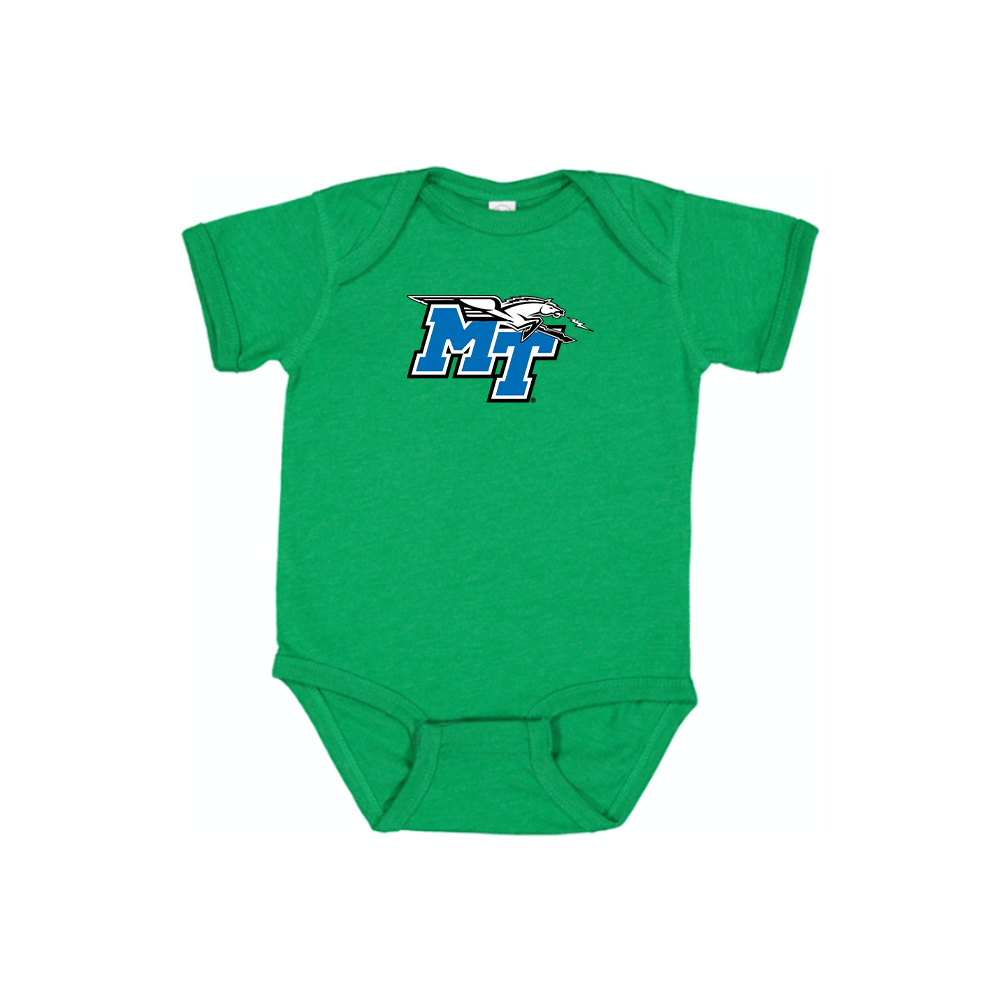 Middle Tennessee Blue Raiders Logo Baby Romper Onesie