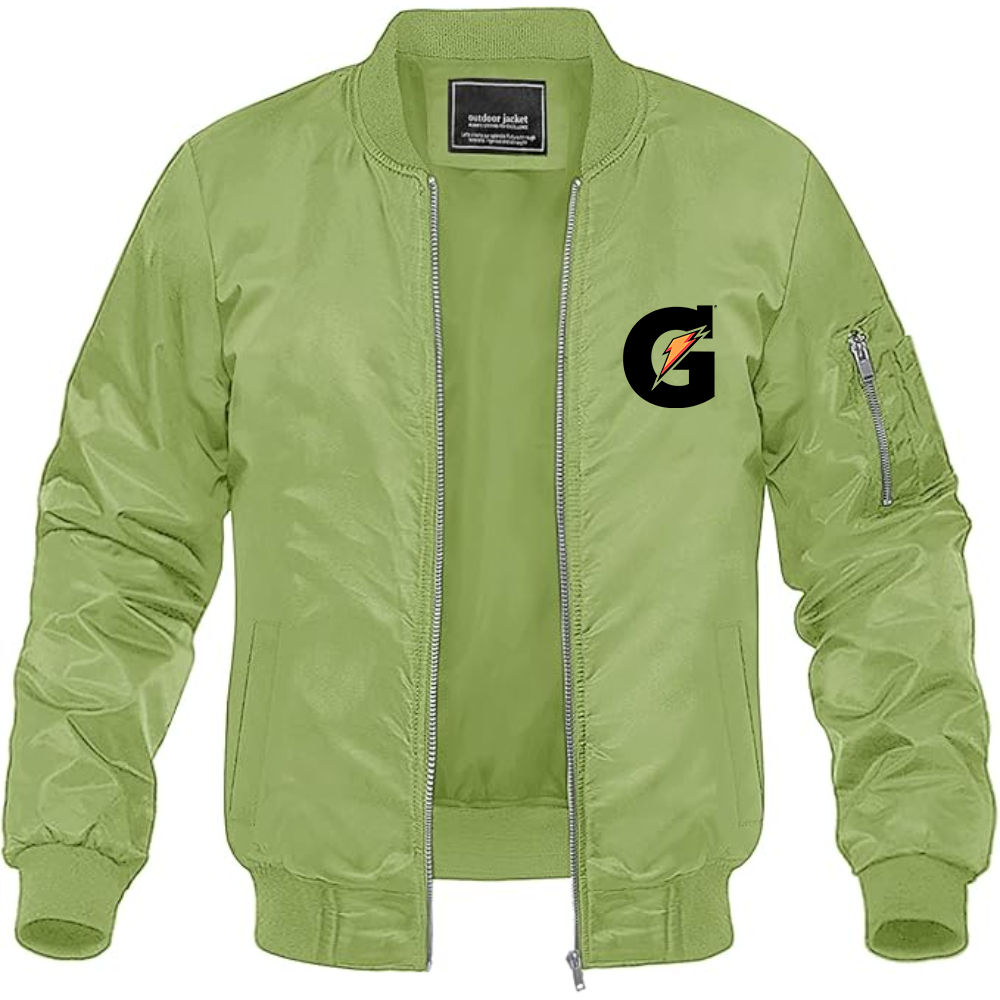 Men's Gatorade Logo Lightweight Bomber Jacket Windbreaker Softshell Varsity Jacket Coat