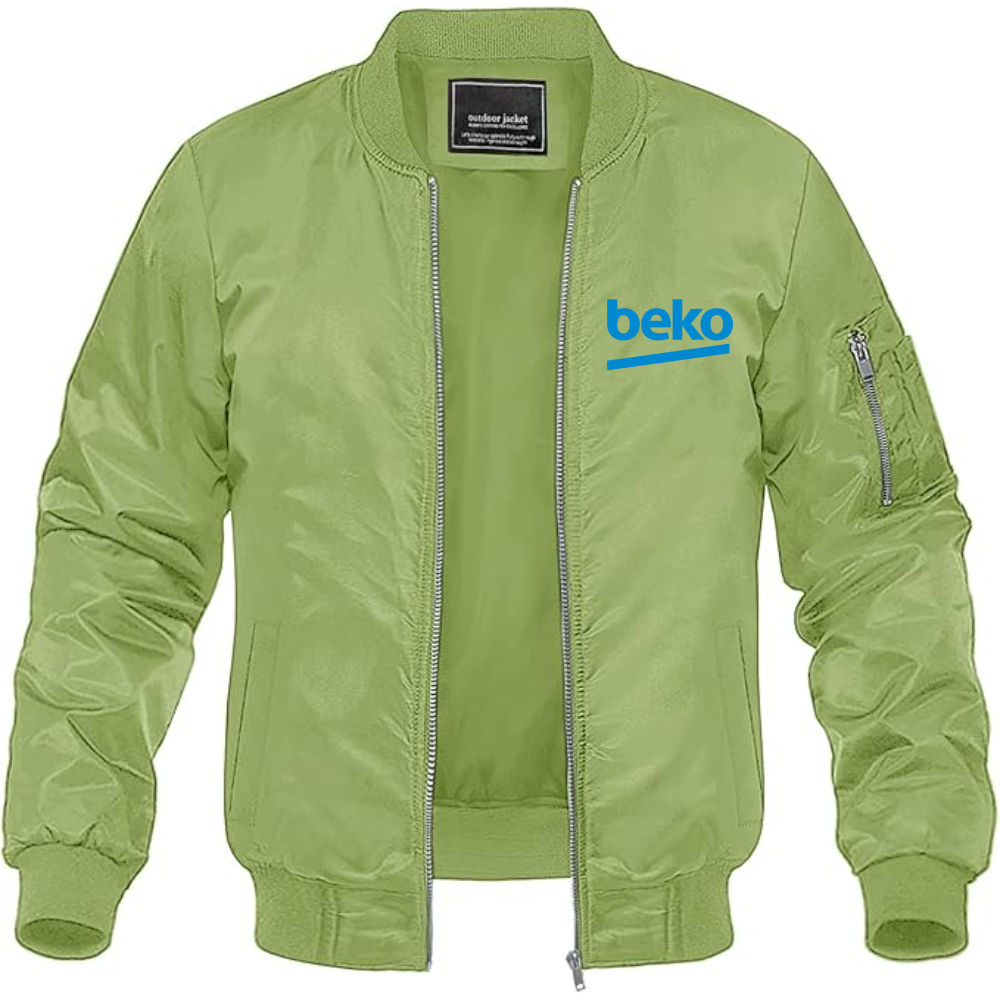 Men's Beko Logo Lightweight Bomber Jacket Windbreaker Softshell Varsity Jacket Coat