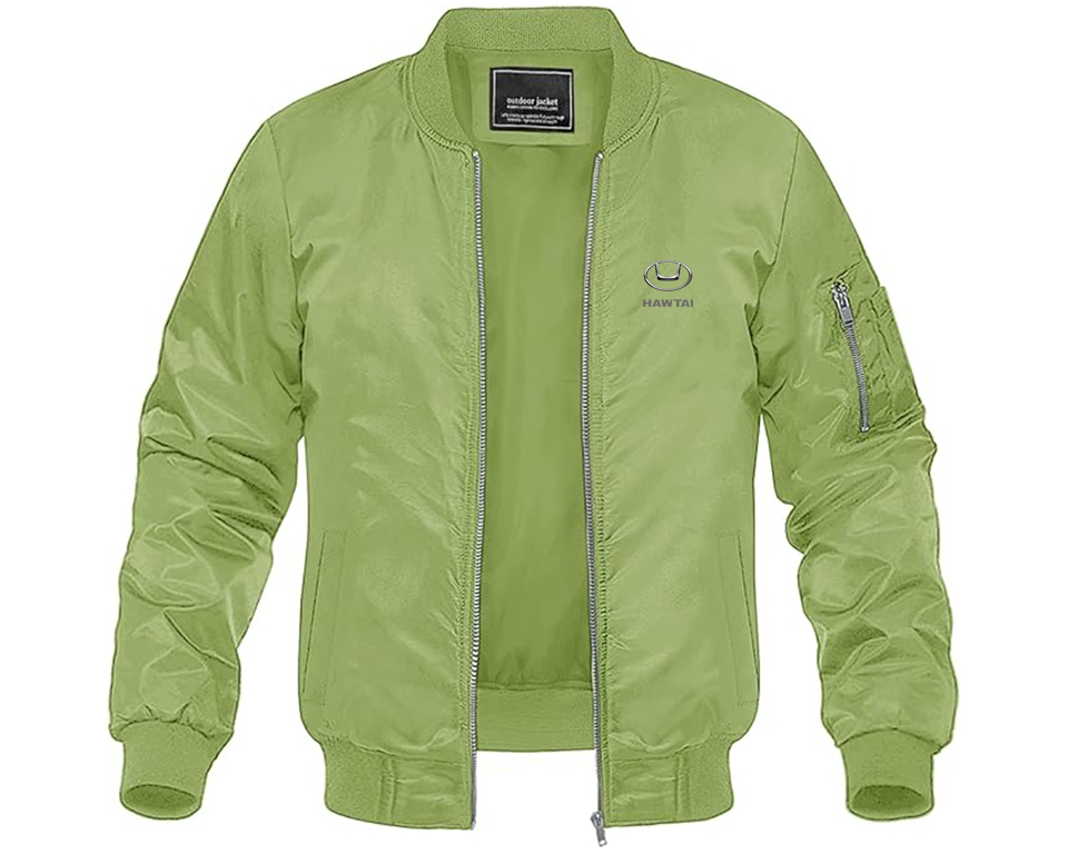 Men's Hawta Logo Lightweight Bomber Jacket Windbreaker Softshell Varsity Jacket Coat