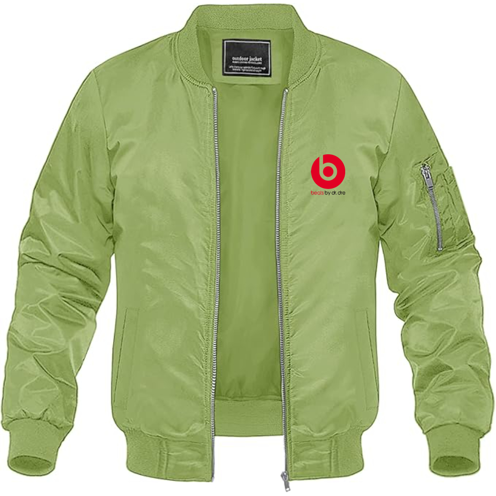 Men's Beats-by Dre Logo Lightweight Bomber Jacket Windbreaker Softshell Varsity Jacket Coat