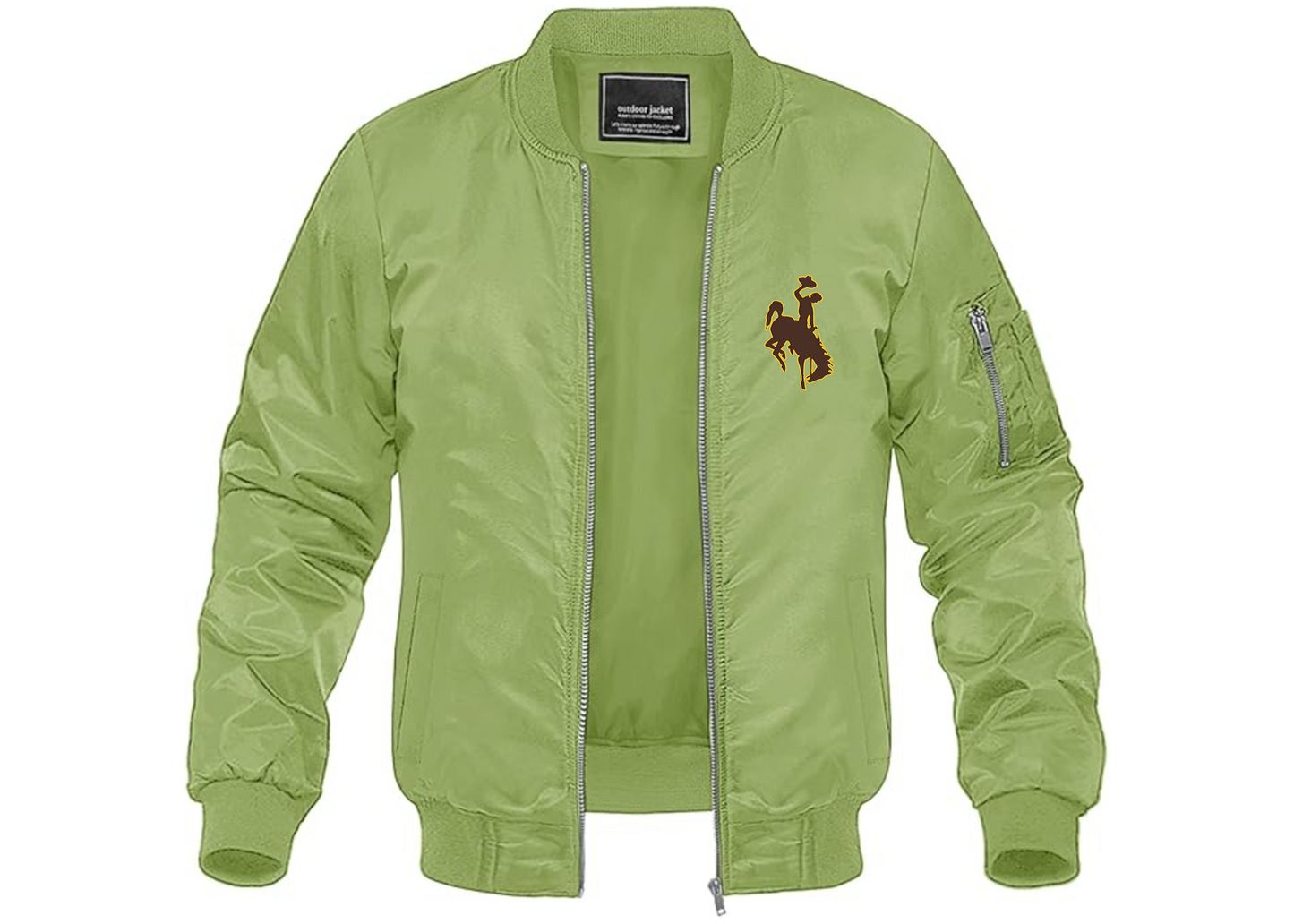 Men's Wyoming Cowboys Lightweight Bomber Jacket Windbreaker Softshell Varsity Jacket Coat