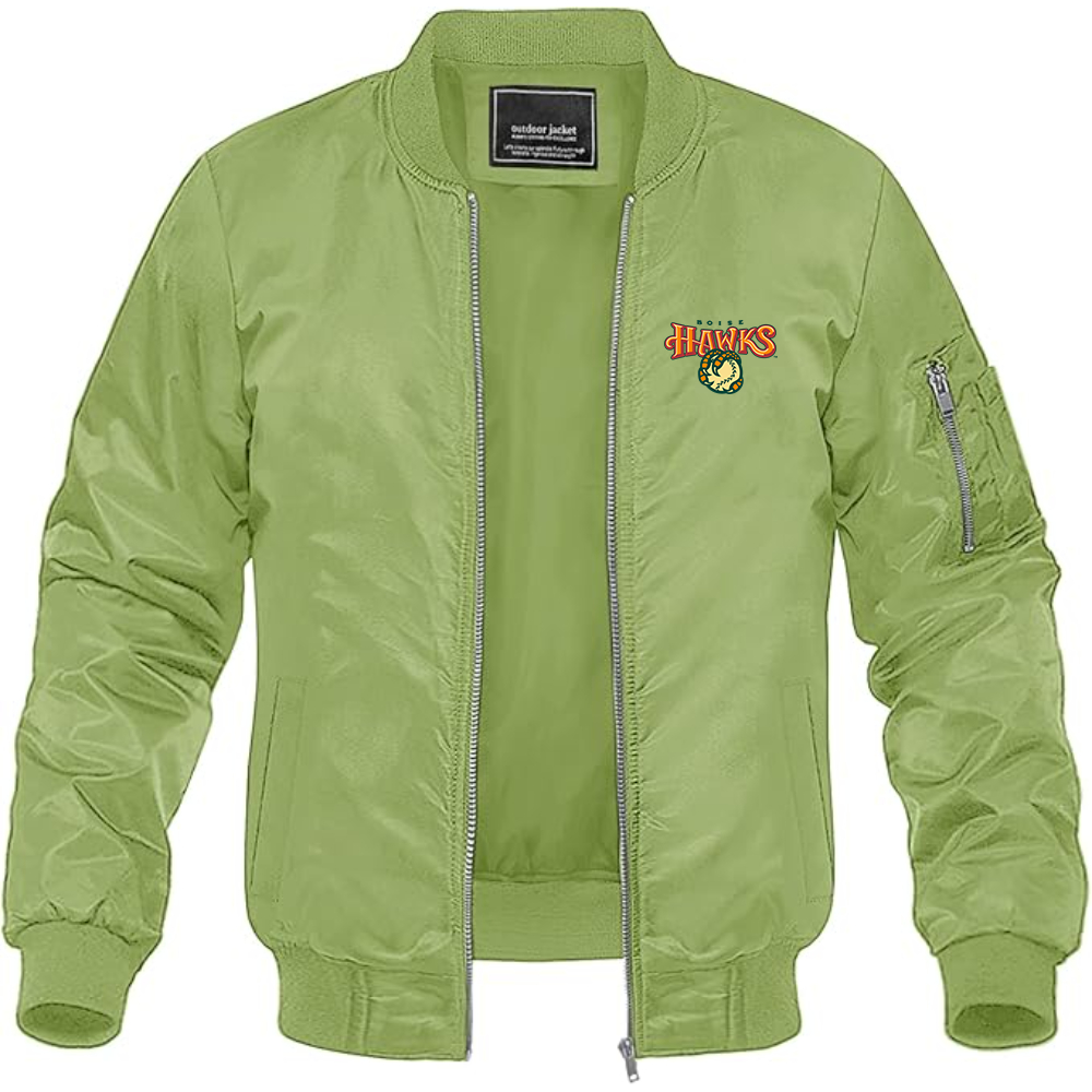 Men's Boise Hawks Logo Lightweight Bomber Jacket Windbreaker Softshell Varsity Jacket Coat