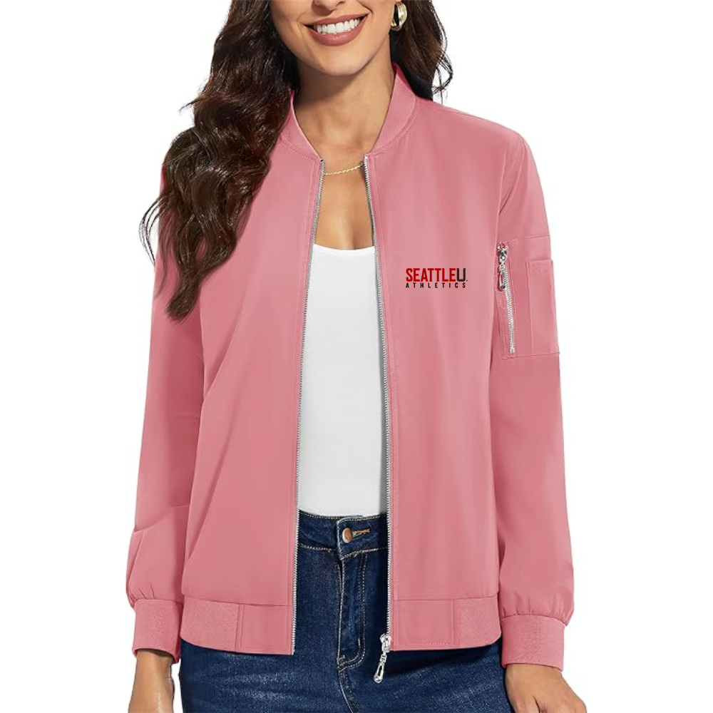 Women's Seattle Redhawks Logo  Premium Bomber Jacket with Polished Detailing and Functional Sleeve Pocket Modern Luxury Outerwear